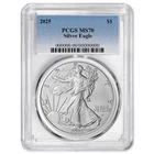2025 $1 1-oz American Silver Eagle PCGS MS70 Blue Label