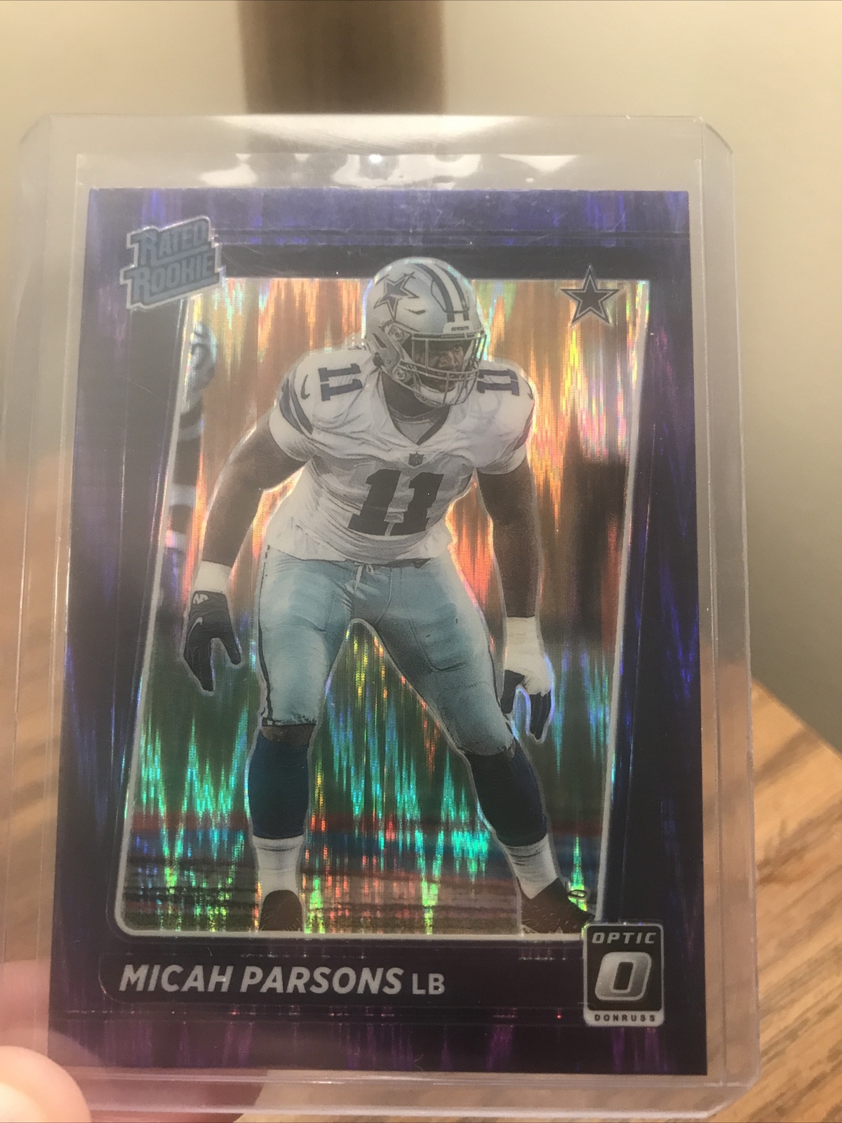 2021 Donruss Optic Micah Parsons Purple Shock Prizm Rated Rookie Card RC #245
