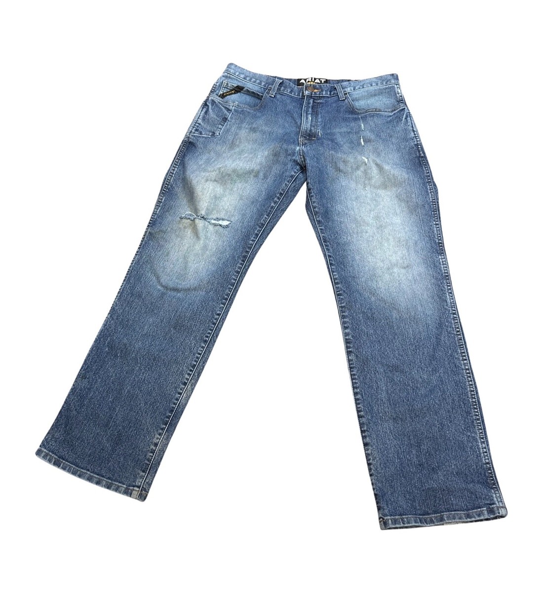 Ariat Rebar M3 Loose Straight Men's Distressed Jeans Size 35 X 32