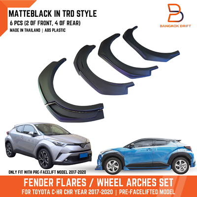 Matteblack TRD Fender Flare Wheel Arch For Toyota CHR C-HR 17-20
