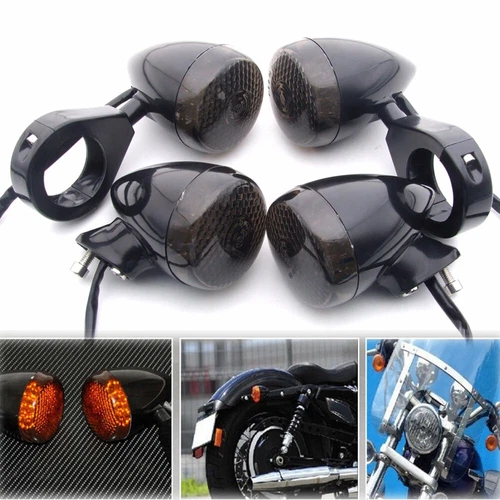 Black Turn Signal Fog Light 39mm Relocation Fork Clamp For Harley Dyna Sportster