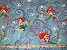 NEW Disney Princess Ariel 100 Cotton Fabric Sold By FQ Fat Quart