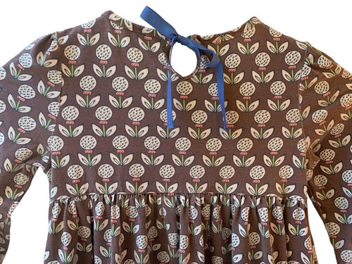 Matilda Jane Secret Fields Perfect Day Lap Dress Size 6 Brown Floral Long Sleeve - Picture 4 of 6