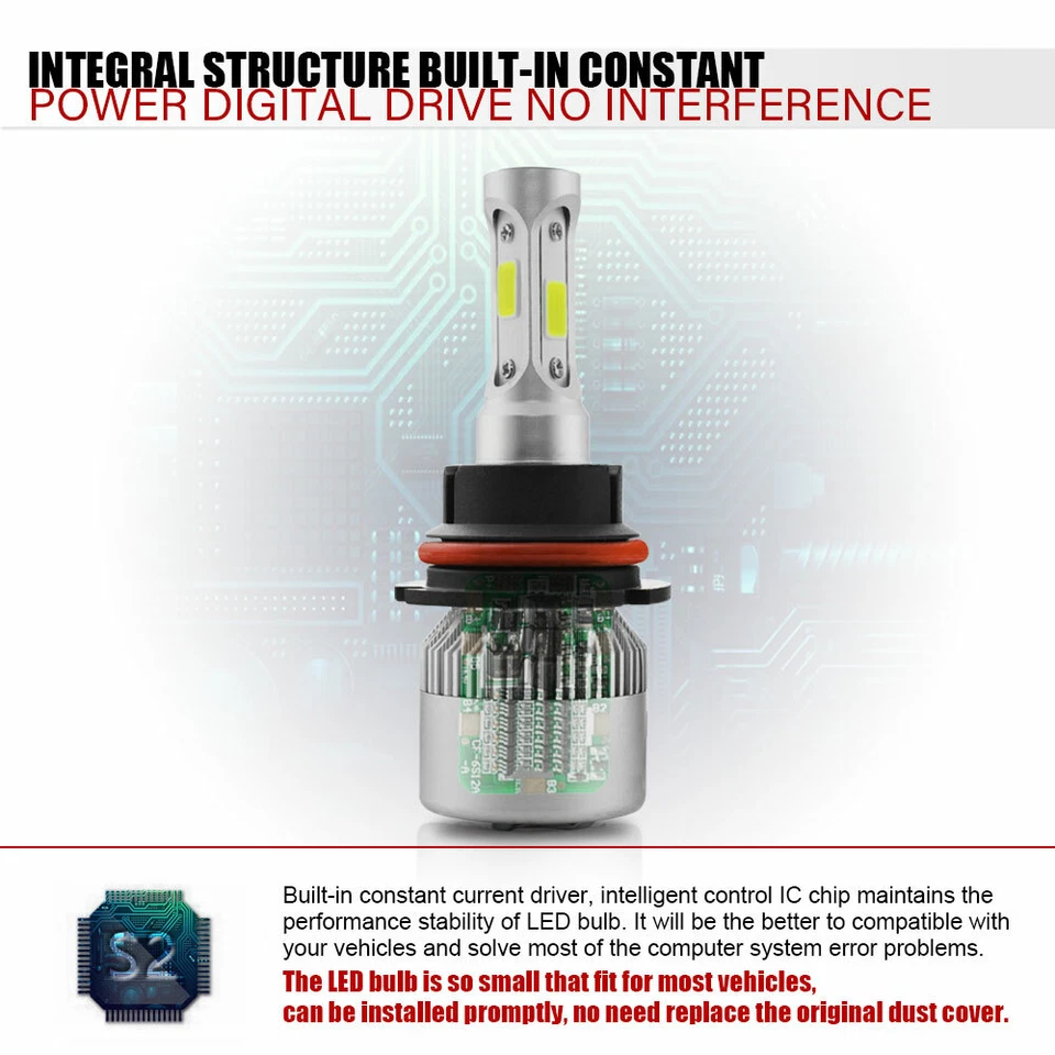 For Chevy Equinox 2005-2009 6000K 4X Front LED Headlights + Fog Lights Bulbs - Image 3 of 4