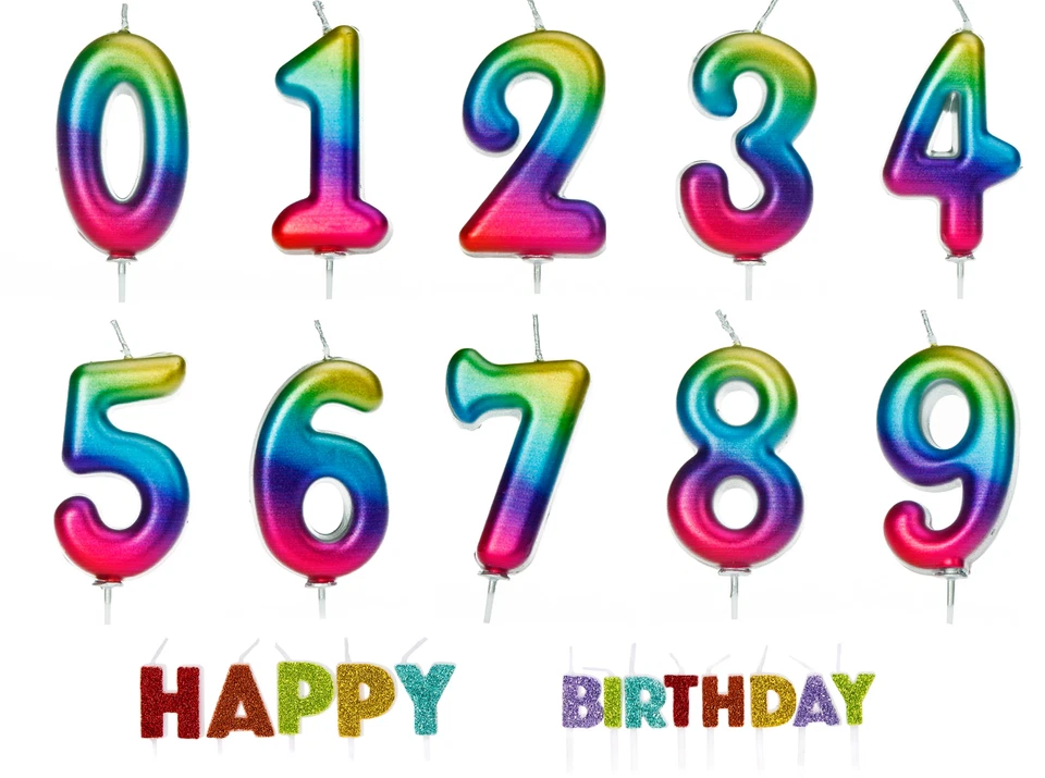 ANNIVERSARY HOUSE Rainbow Number Cake Candle Pick Age Birthday Pride Party Decoration Topper Gift