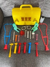 Vintage Hasbro 1970's Doctors Kit with extra pieces- yellow