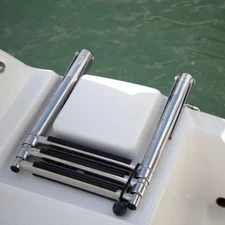 Marine Telescoping 3 Step Ladder Stainless Steel Boat Upper Platform Swim Yacht
