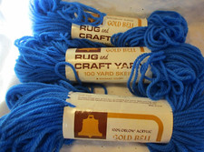 3 SKIENS Vintage Caron Magic Carpet Heavy Rug Yarn Acrylic 4 oz. H-135 239 Blue