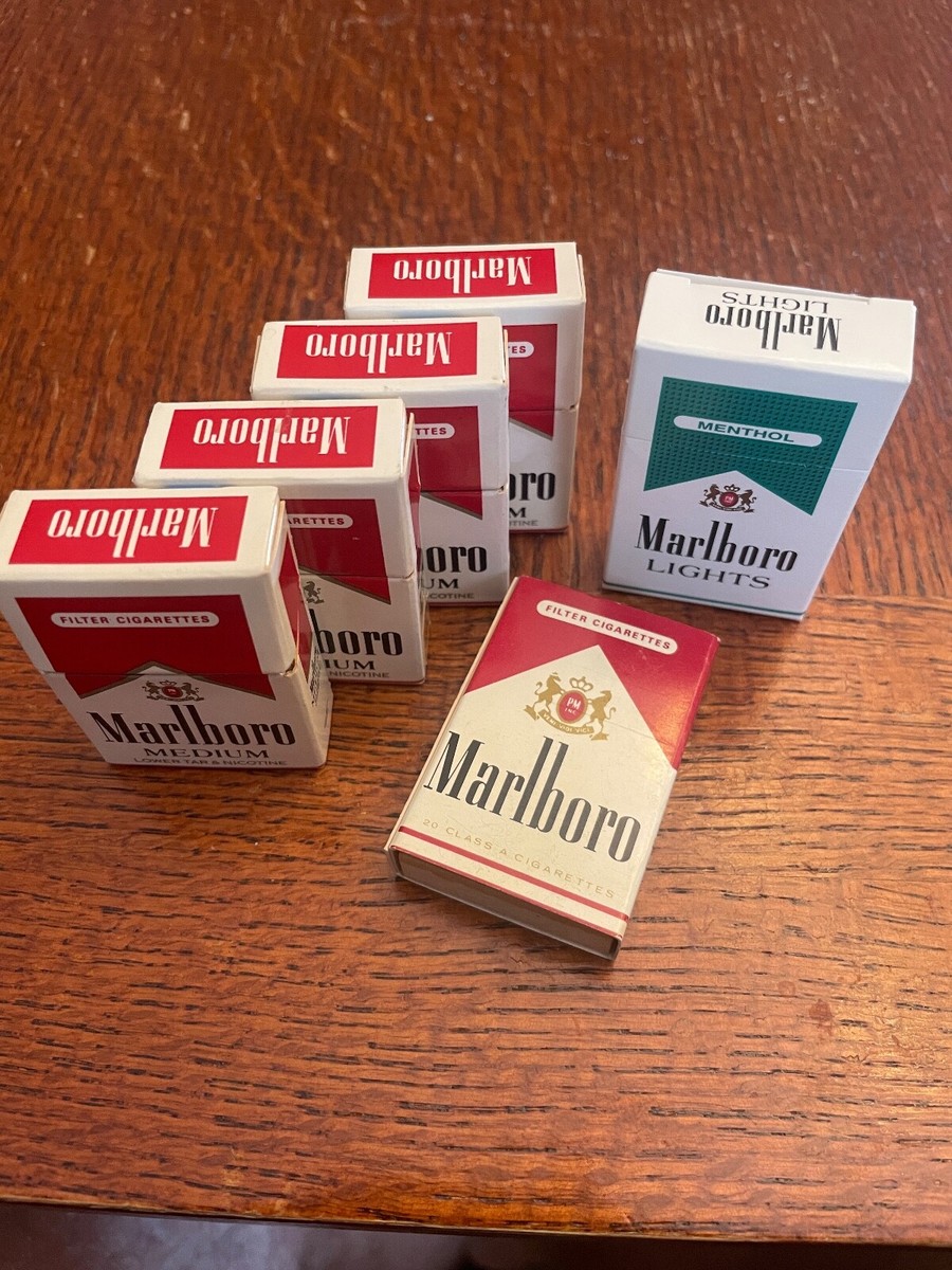 how much are marlboro cigarettes in canada Vintage Marlboro Flip Top And Slide Match Boxes With Matches