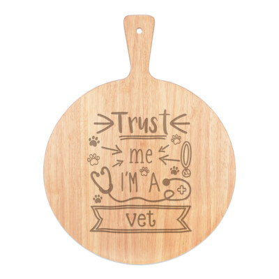 Trust Me I'm A Vet Pizzabrett Paddel Holz lustig Haustier Tier bester Favorit