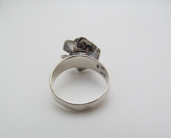 925 Sterling Silver Two Tone Solid Rose Flower Ro… - image 3