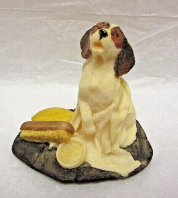 Vintage Aynsley Master Craft Hand Painted Dog Figure Figurine Resin (A