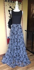 Unique Black Gray Erin by Erin Fetherston Black Formal Gown 3D Floral Skirt  4