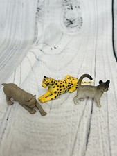 Wild Cats Miniature Pet Figures Lot Of 3 Realistic Animals Cheetah Leopard Kitty