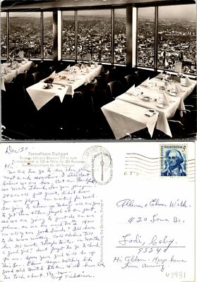 Stuttgart Germany TV Tower Postcard Used (42931)