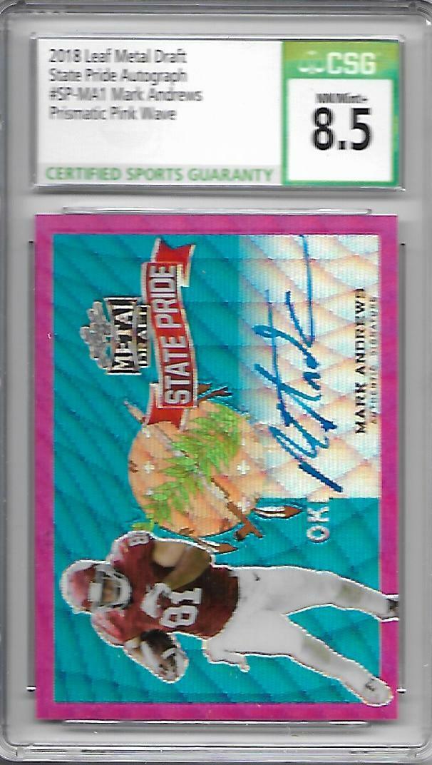Mark Andrews Leaf Metal Draft State Pride Autographs #MA1 Pink Wave Prismatic