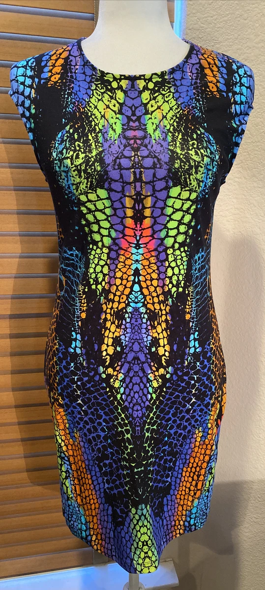NWT MCQ Alexander McQueen Kaleidoscope Crocodile Print Dress Size M. P14078  | eBay