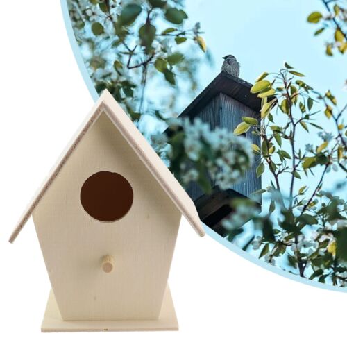Pajarera de madera natural Crea un puerto para los visitantes de aves en tu jardín - Imagen 1 de 38