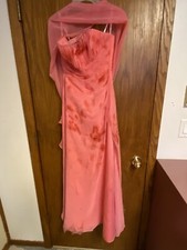 Mori Lee Formal Pink Dress Made “Zombie” 6 “Halloween” W/shawl