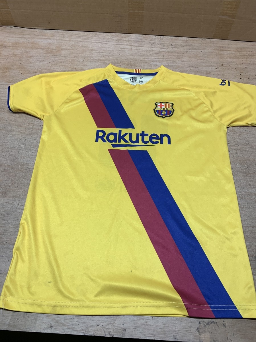 Youth/Women Size 14 Rakuten Messi 10 Barcelona FCB Yellow | eBay