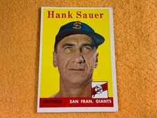K8-17 BASEBALL CARD - HANK SAUER - SAN FRANCISCO GIANTS - 1958 TOPPS - CARD #378