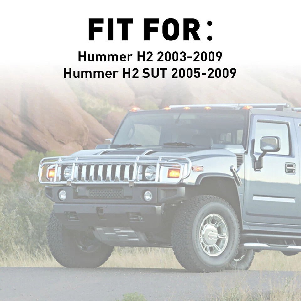 Luces de señalización laterales de techo de cabina LED para Hummer H2 2003-2009 delanteras traseras ahumadas 14 un. Foto 4 de 4