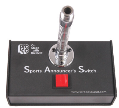 Pro Co SAS2-PROCO Push-to-Talk Sports Announcer's Switch with 6 Gooseneck