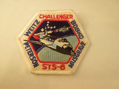 Vintage NASA Mission STS-6 Space Shuttle Challenger Embroidered Patch ...