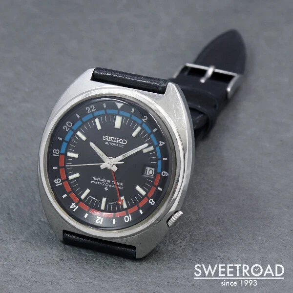 Seiko Navigator Timer 6117 6410 Vintage ST. Steel Date Automatik Herren authenti