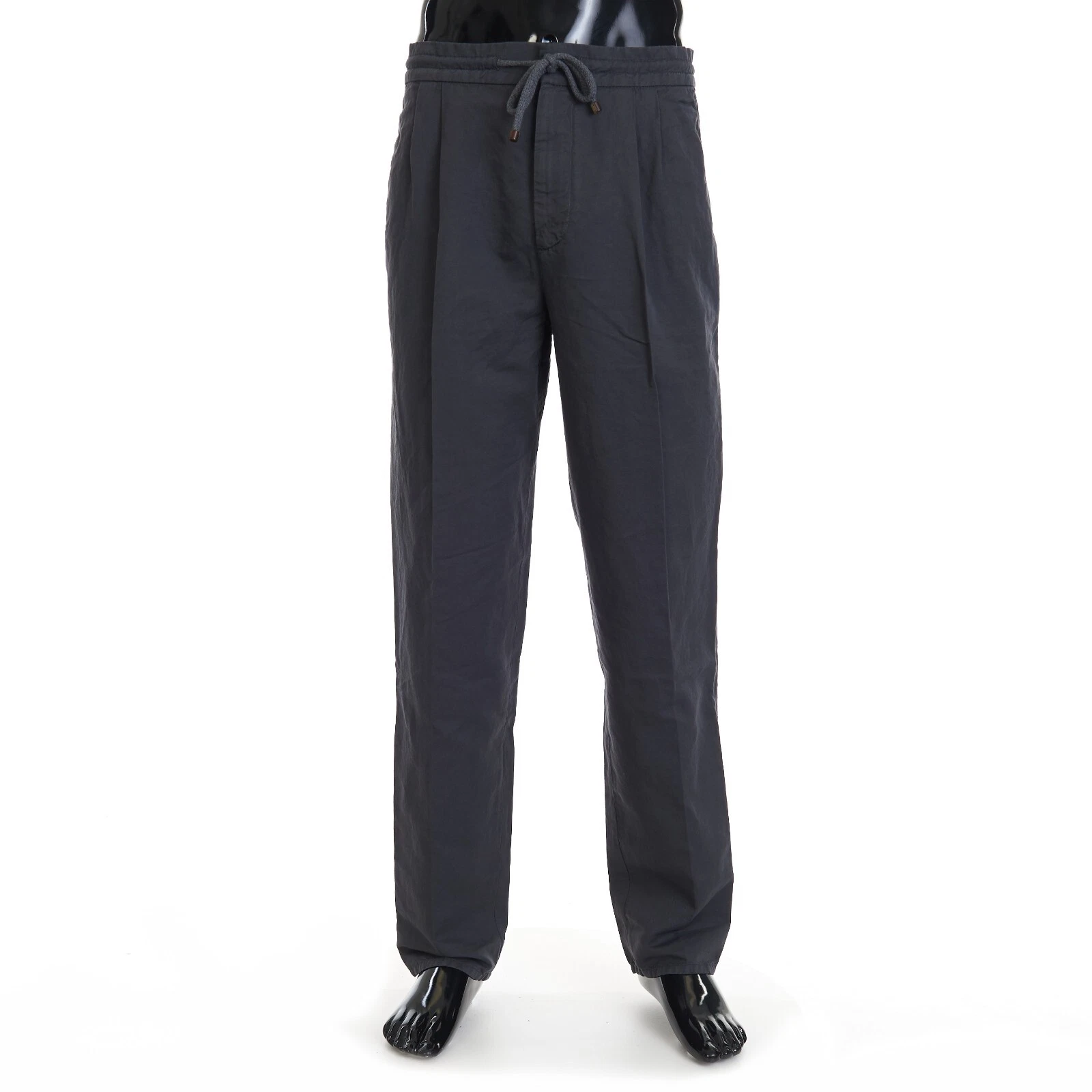 Brunello Cucinelli — BRUNELLO CUCINELLI 950$ Drawstring Trousers - Leasure Fit Cotton/Linen Gabardine