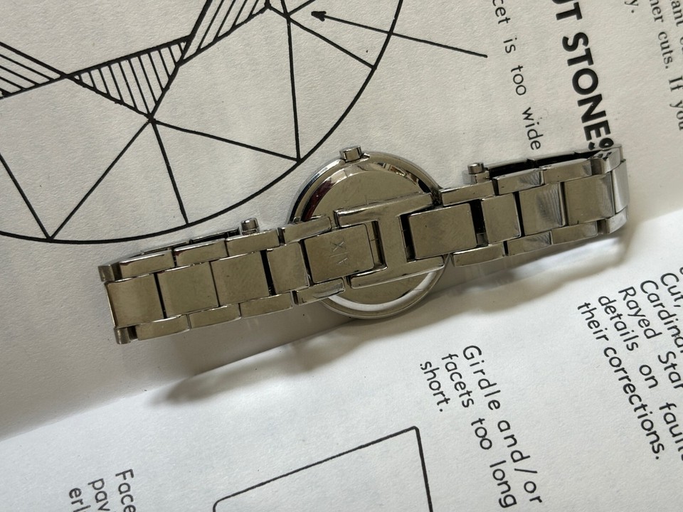 Armani Exchange Ladies Stainless Steel Dress Luxury Watch Crystal Bezel