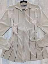 Claiborne Jacket Adult Large Brown Long Sleeve Zip Up Knit Casual Classic