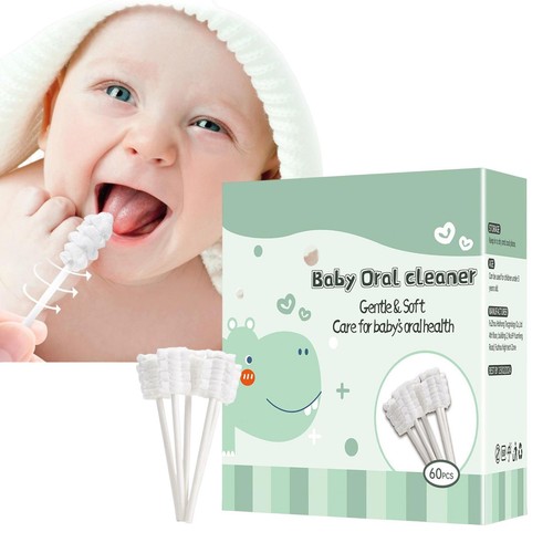 60-102 Pcs Baby Tongue Cleaner Baby Oral Cleaning Disposable Infant Soft Gauze