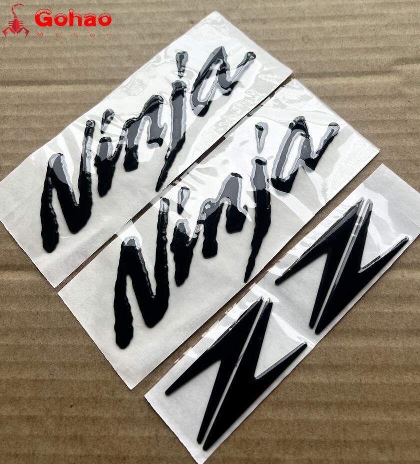 Black Set Fuel Tank Fairing/Fender Tail Badge Emblems Decal For