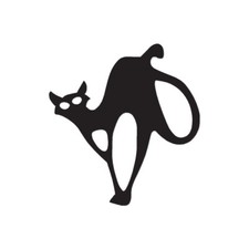 Cat Scared Drawing Art - Vinyl Decal Sticker - Multiple Colors Sizes - ebn2357