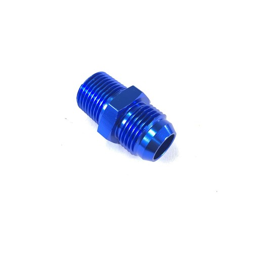 Aluminum Fitting Adapter 10AN Male end to 1/2NPT Male end Flare Straight Blue - Picture 7 of 12