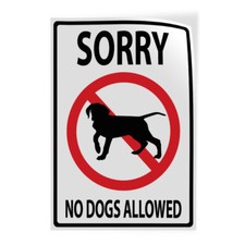 Industrial Decals Vertical Vinyl Stickers Sorry No Dogs Allowed Sign Security