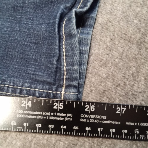 Faded Glory Jeans Girls 10 Blue Denim Straight Leg Vintage Y2K Faded Beaded - Picture 7 of 15
