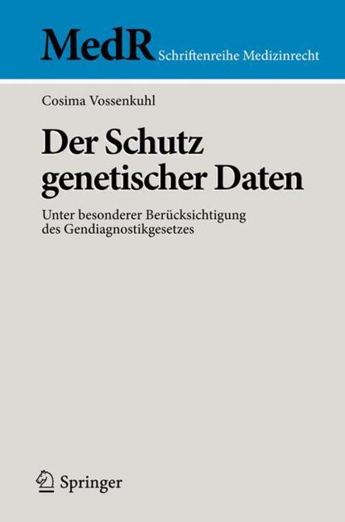 Thumbnail - Cosima Vossenkuhl | Der Schutz Genetischer Daten | Taschenbuch |