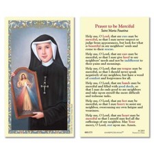 St Maria Faustina Prayer Holy Card Pack of 25 Size 2.675 in W x 4.375 in H
