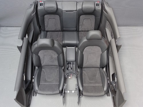 Original Audi A5 8T Coupe Sitzausstattung Türpappen Alcantara Leder Schwarz