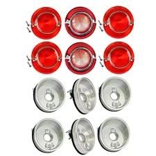 1964 Impala Back-Up & Tail Light Lens & Bezel Set Right & Left Side 12 PCS