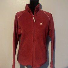 Fila Full Zip Jacket Fleece Maroon Womens Size Medium Warm