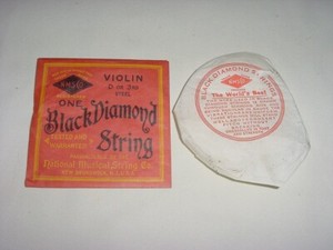 Vintage BLACK DIAMOND Violin String and Packaging Envelope / Case candy