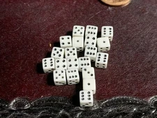 Twenty 5MM Opaque WHITE WITH BLACK Color D6 Dice RPG Tabletop Square Corner