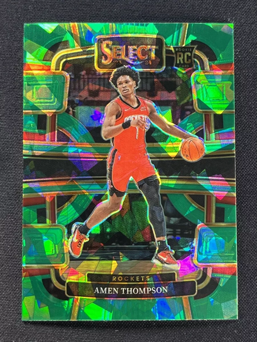 2023-24 Panini Select Amen Thompson Concourse Green Cracked Ice Rookie RC #96