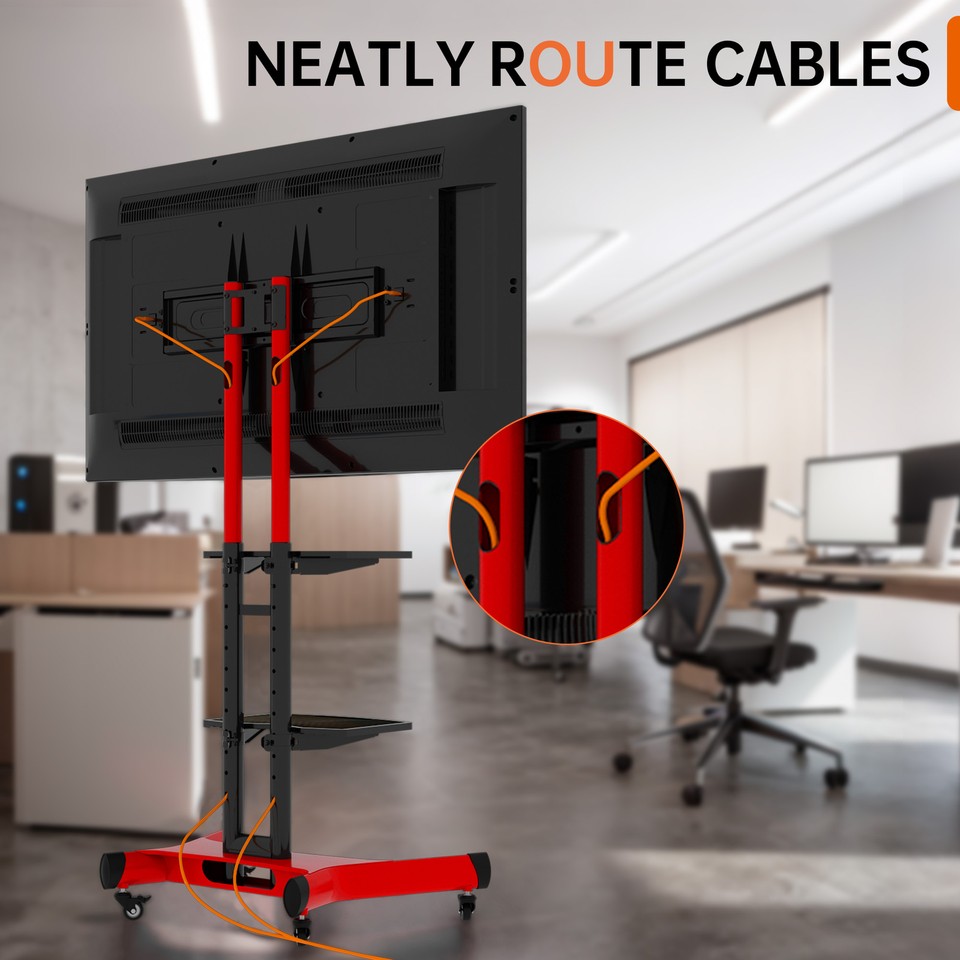 Height Adjustable Swivel TV Stand for 32 to 80 Inch TVs VESA 600x400