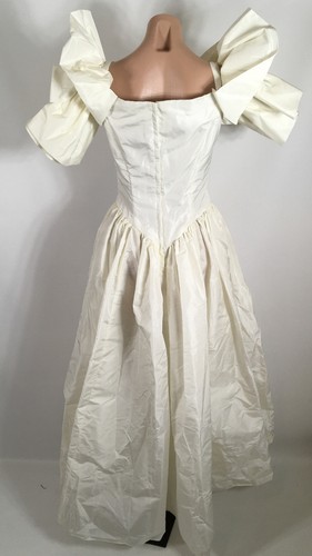 VESTIDO maxi vintage años 80 VICTOR COSTA TAFETÁN nítido soplado noche boda baile 6 - Imagen 2 de 9