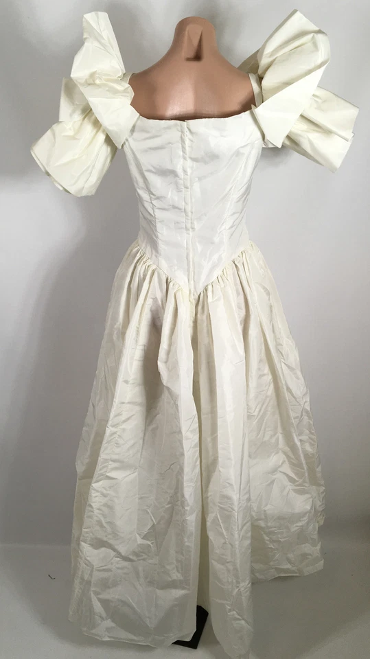 Vtg 80s Evening Wedding Ball GOWN VICTOR COSTA Crisp TAFFETA Puff maxi Dress 6 - Image 2 of 4