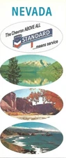 1967 CHEVRON STANDARD OIL Road Map NEVADA Las Vegas Reno Lake Tahoe Carson City